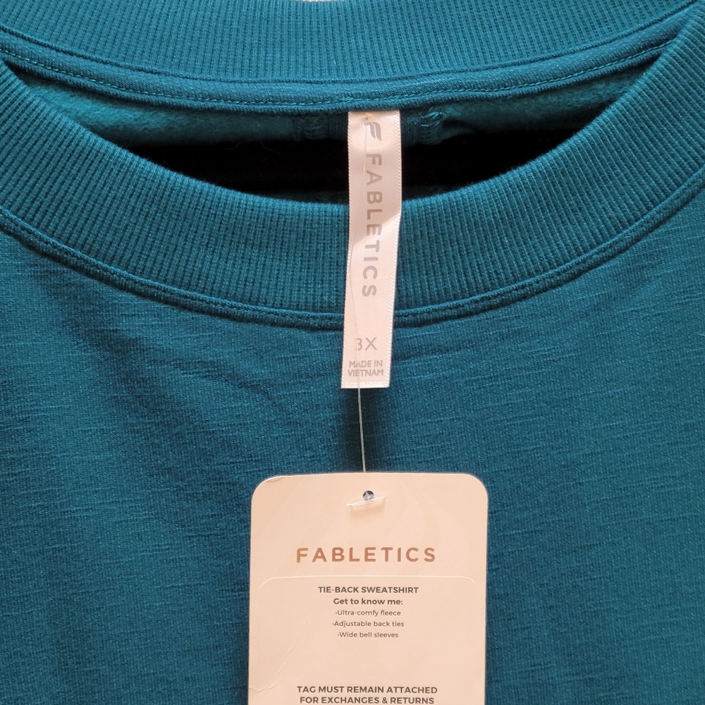 Fabletics Tie-Back Sweatshirt, 3x, Blue - Picture 6 of 8